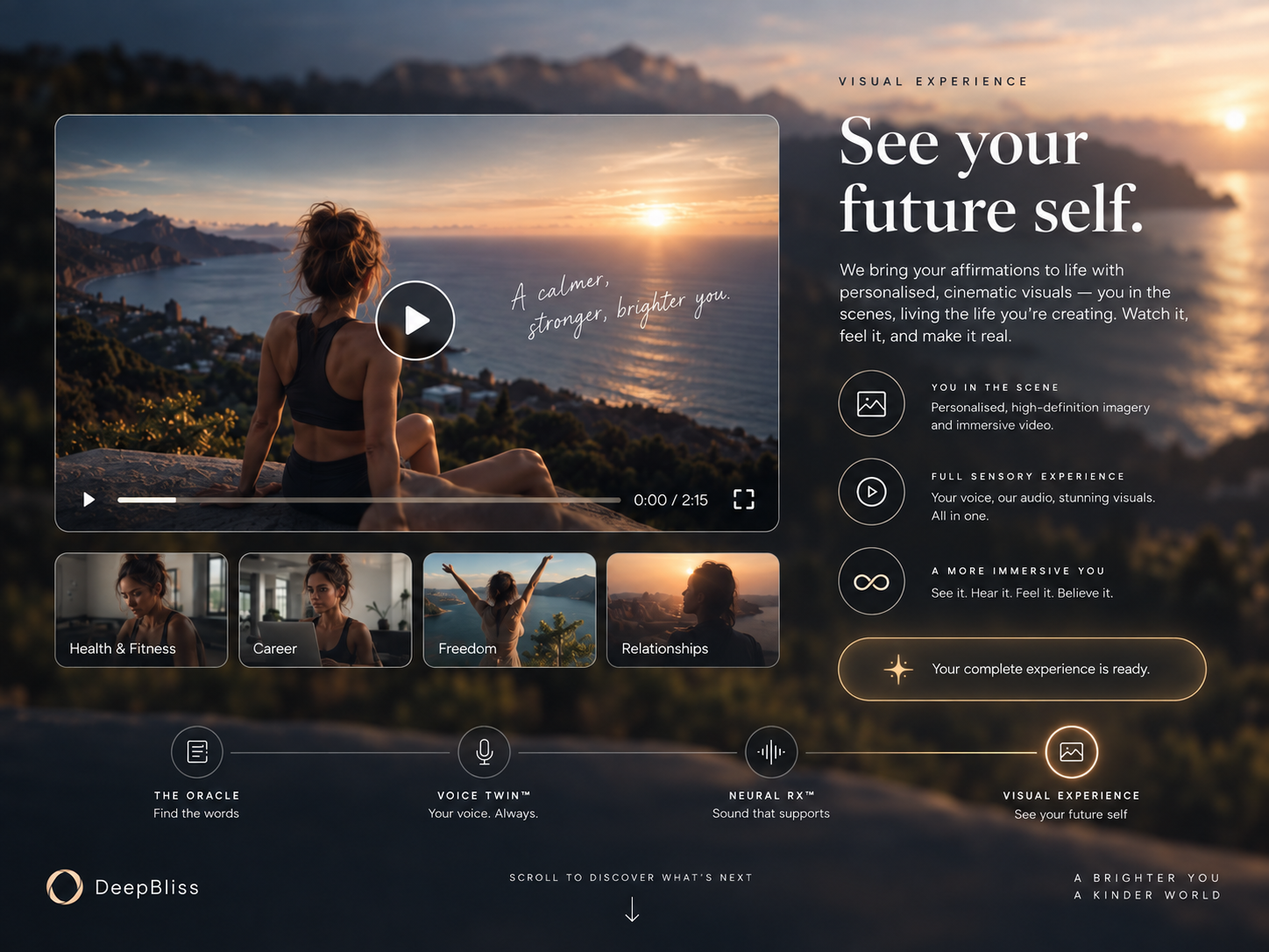 An example future-self scene overlooking the coast at sunset